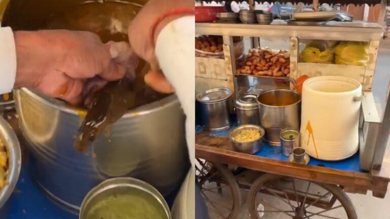 Pani puri hygiene issue at street stall