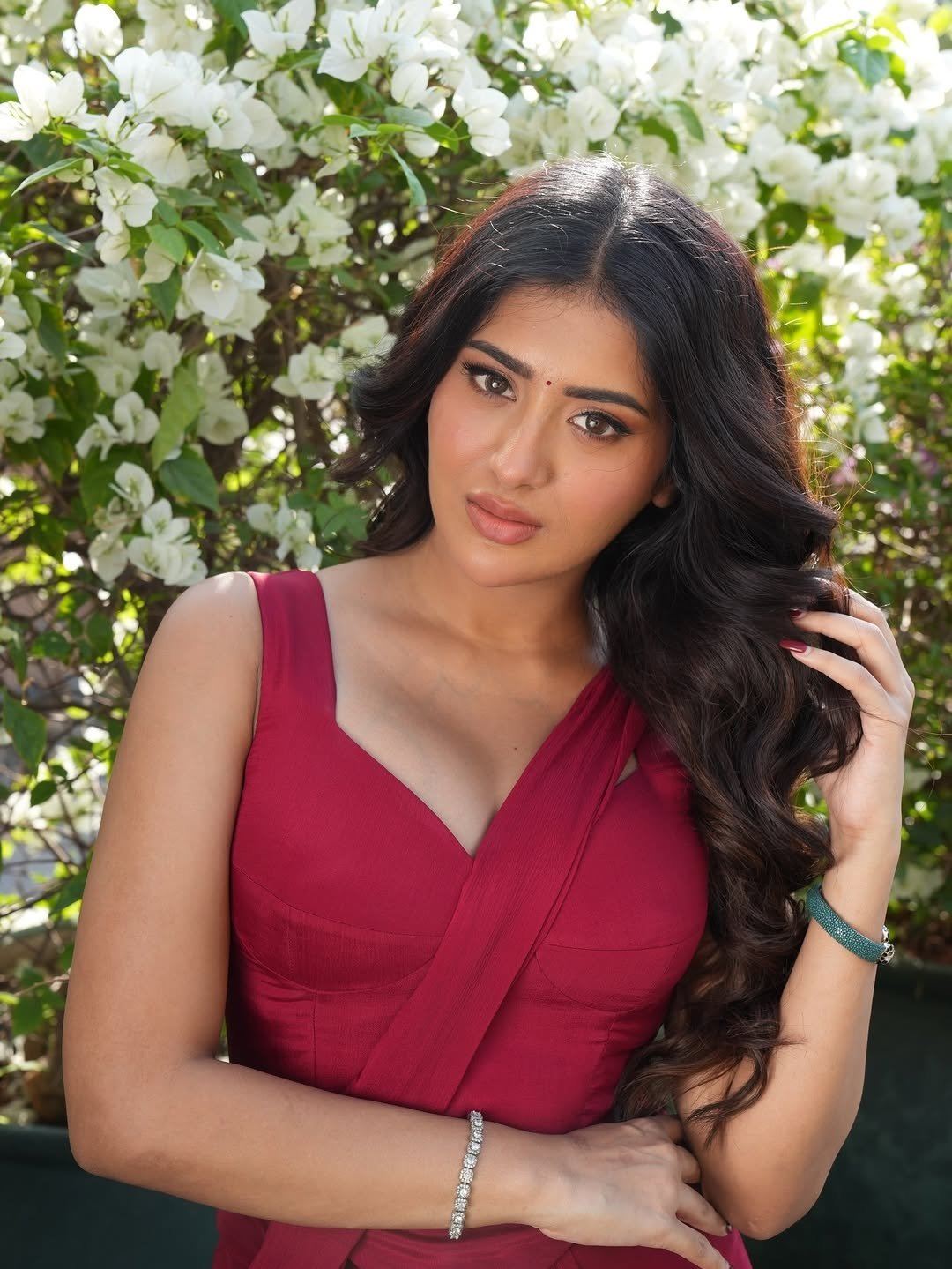 Sultry Side Profile Of Rashi Singh In Maroon