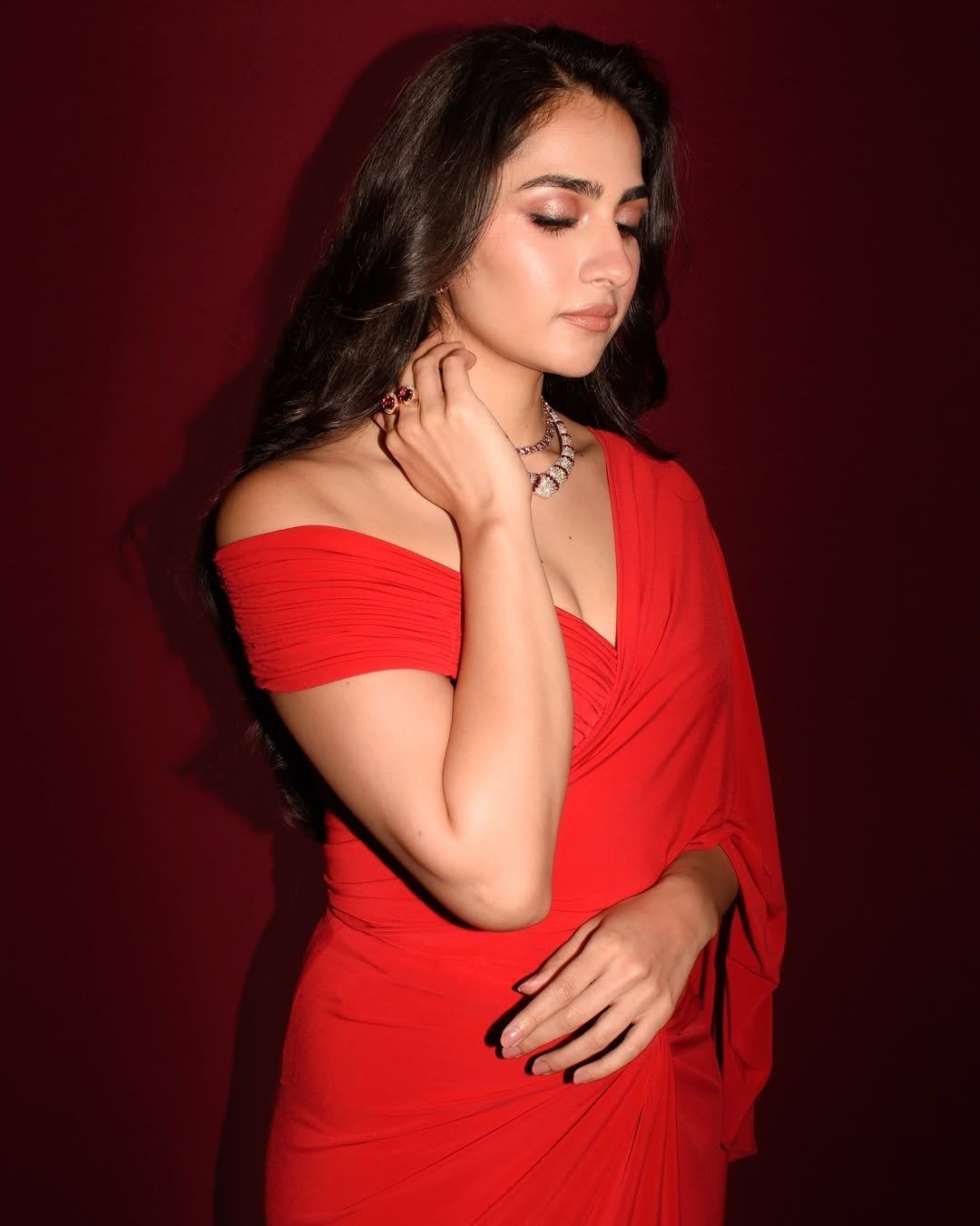 Rukmini Vasanth In Bold Red Glam Look