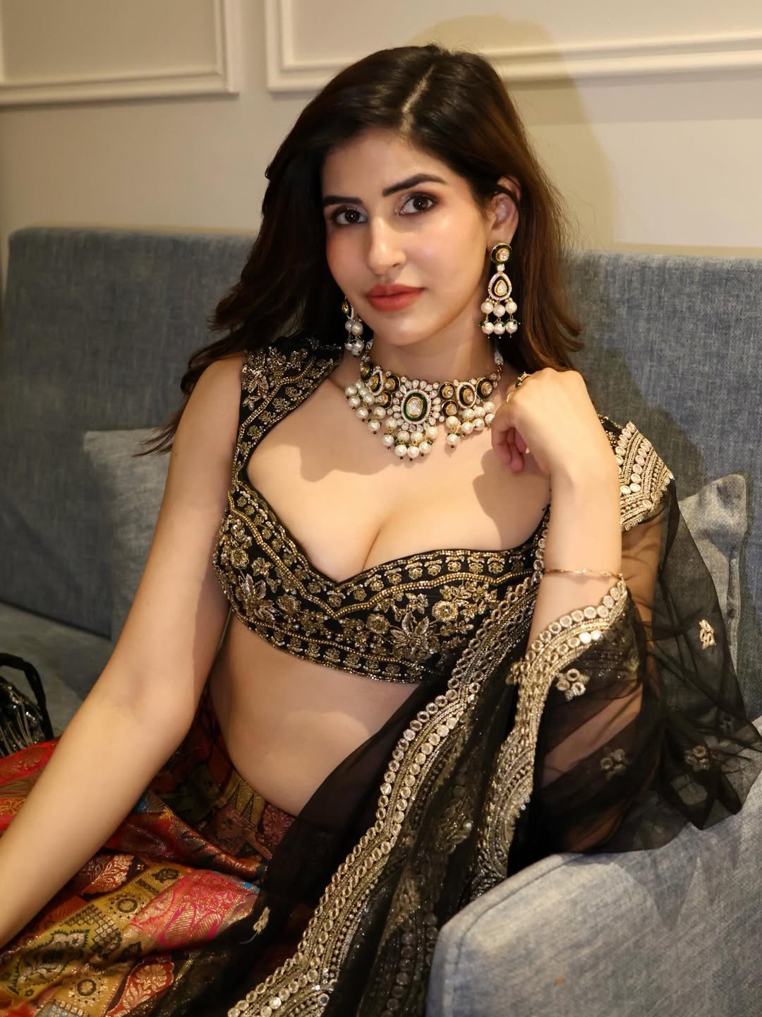 Sakshi Malik Posing Boldly In Black Ethnic Top