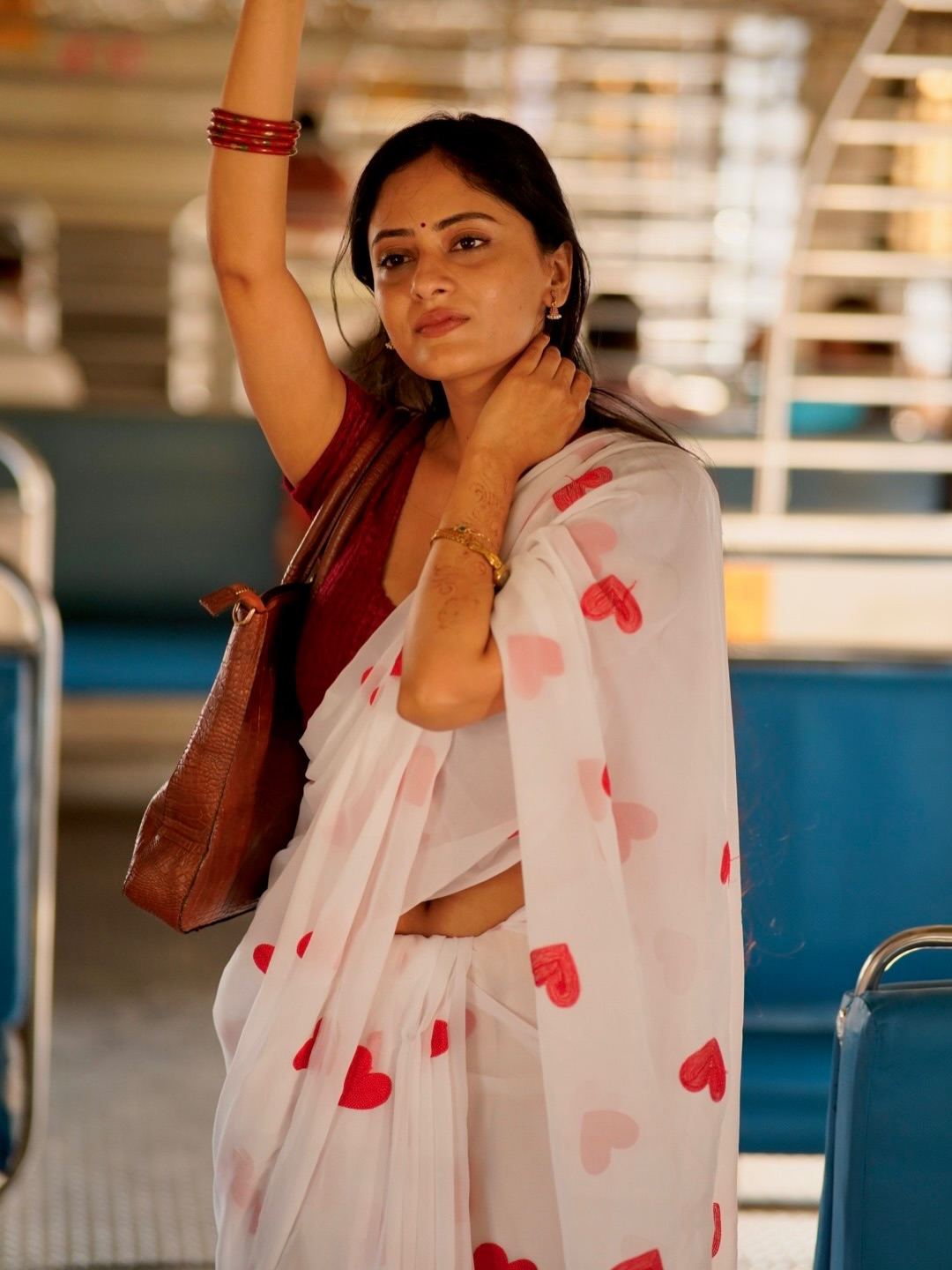 Bold Sanya Thakurrr Flaunting Braid In Maroon Wear