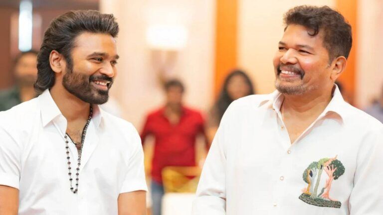 Shankar and Dhanush at film ceremony