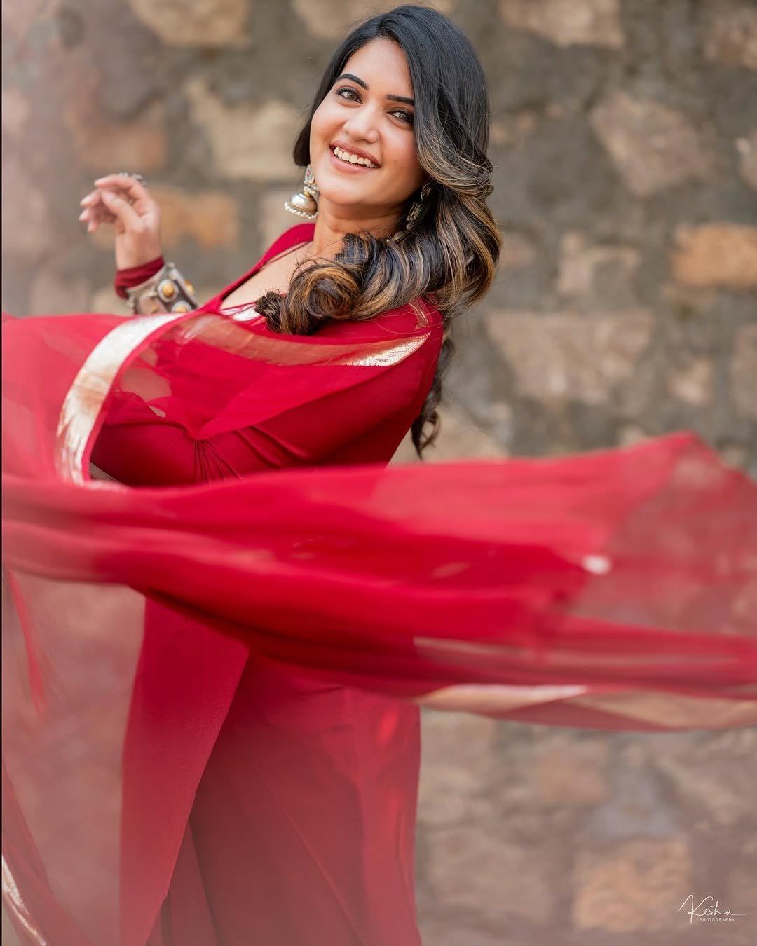 Sravanthi Chokarapu Smiling Saree Portrait