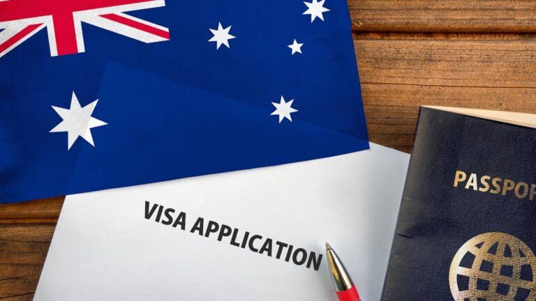 Student visa document and passport