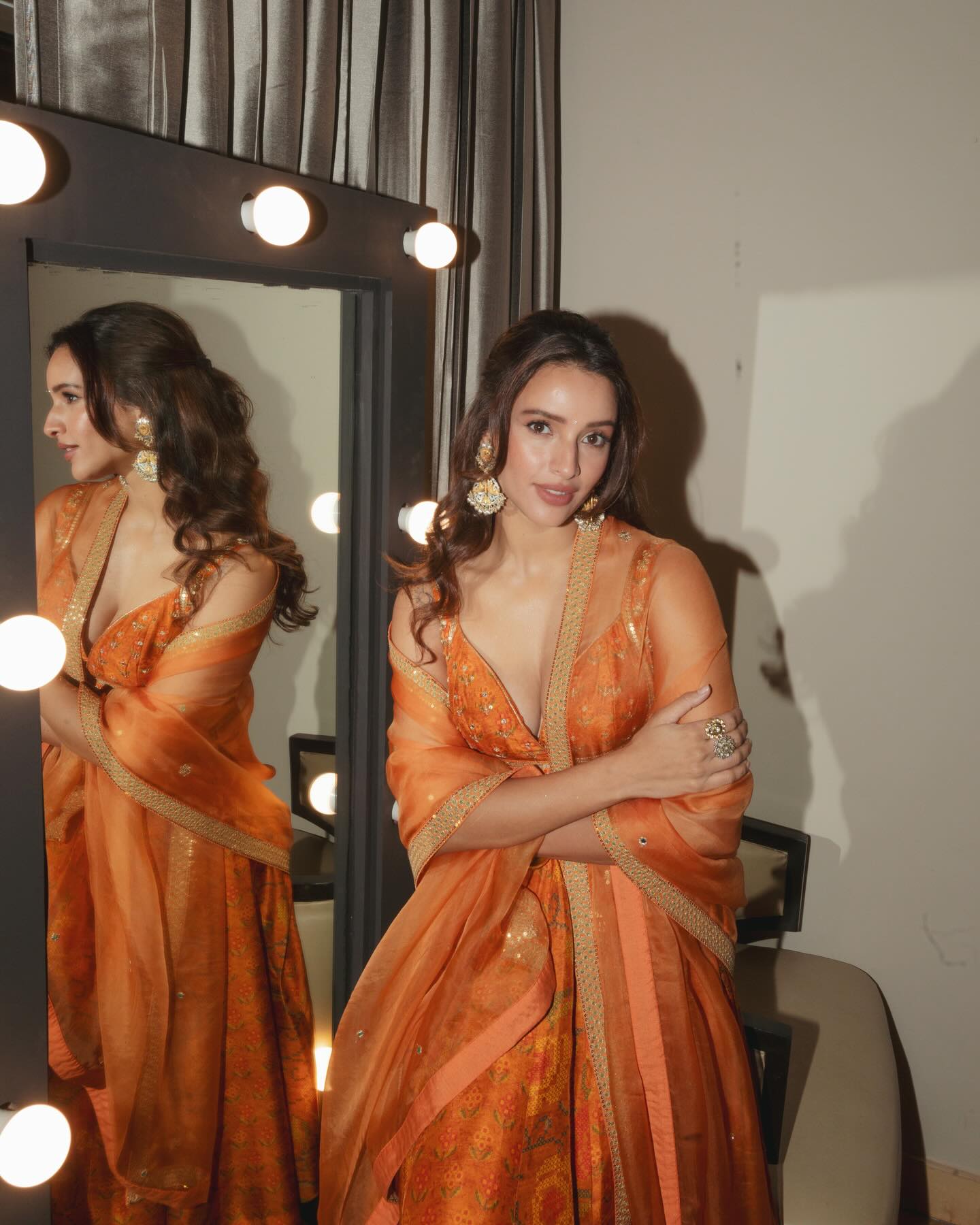 Bold Zari Embroidery On Triptii Dimri Outfit.