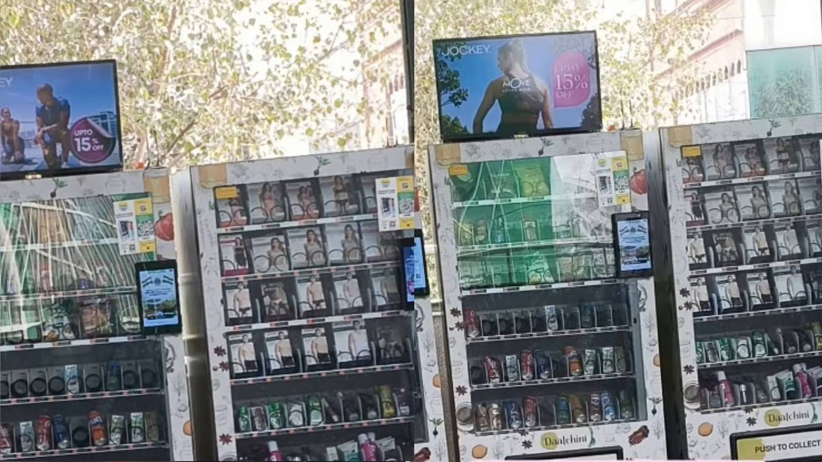 Undergarment vending machine at Delhi Metro