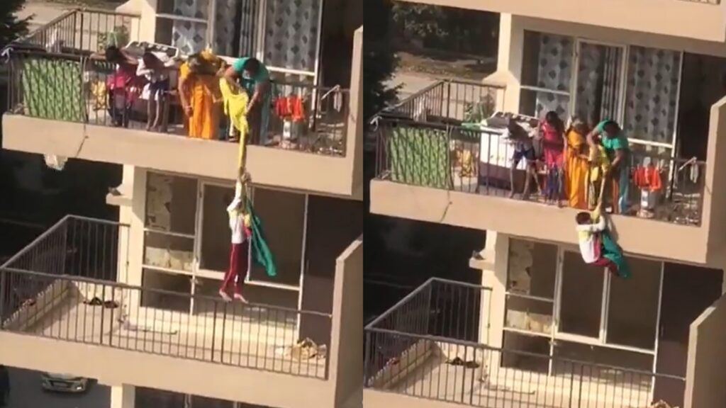 Viral mother son balcony incident
