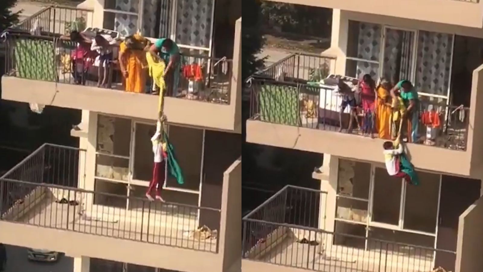 Viral mother son balcony incident
