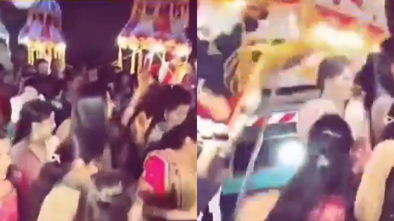 Wedding procession accident scene