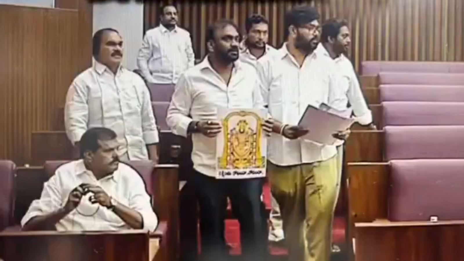 YSRCP leaders raising adulterated ghee allegations against CM Chandrababu Naidu in Andhra Pradesh council