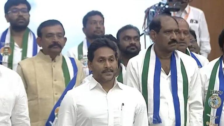 YSRCP leaders staging protest and walkout in Andhra Pradesh Assembly and Legislative Council amid opposition status controversy