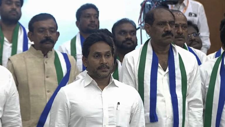 YSRCP members staging walkout during Andhra Pradesh Assembly budget session amid ghee controversy