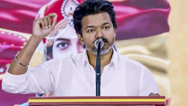 Actor Vijay discussing TVK party strategy and Tamil Nadu election plans