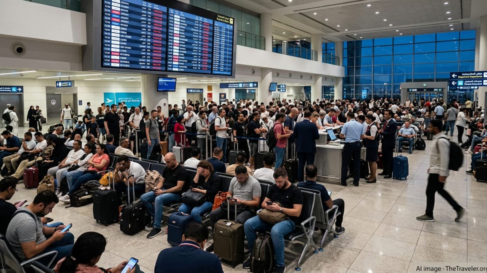 Airports crowded after Middle East flight disruption