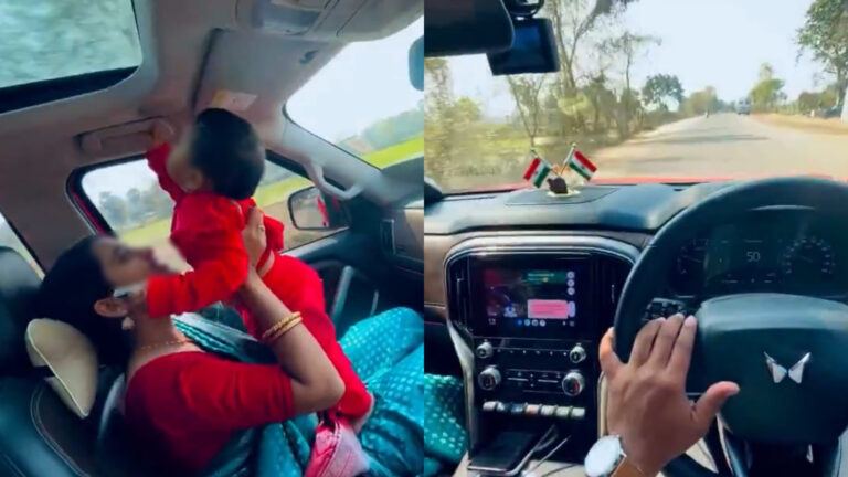 baby unsafe in moving car reel