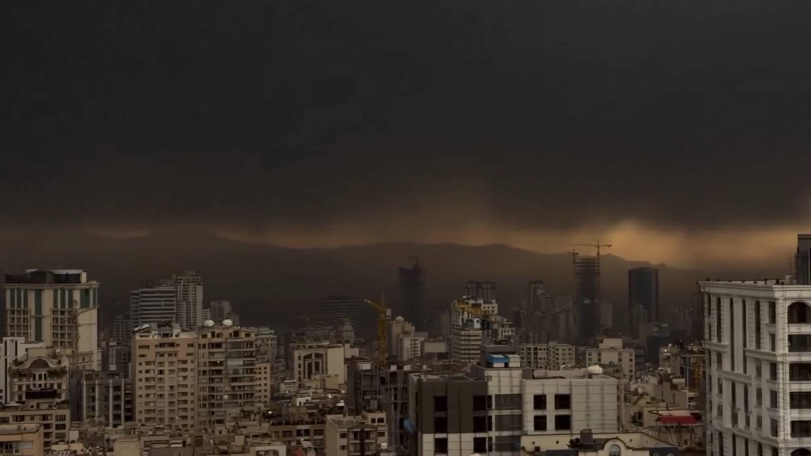 Black rain reported in Tehran