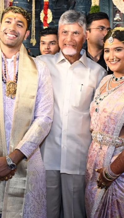 CBN, Nara Lokesh & Revanth Reddy at Dhulipalla Narendra's Daughter Wedding