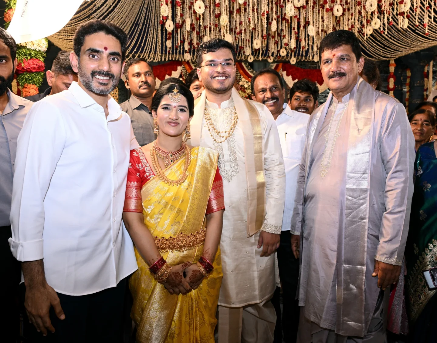 CBN, Nara Lokesh & Revanth Reddy at Dhulipalla Narendra's Daughter Wedding