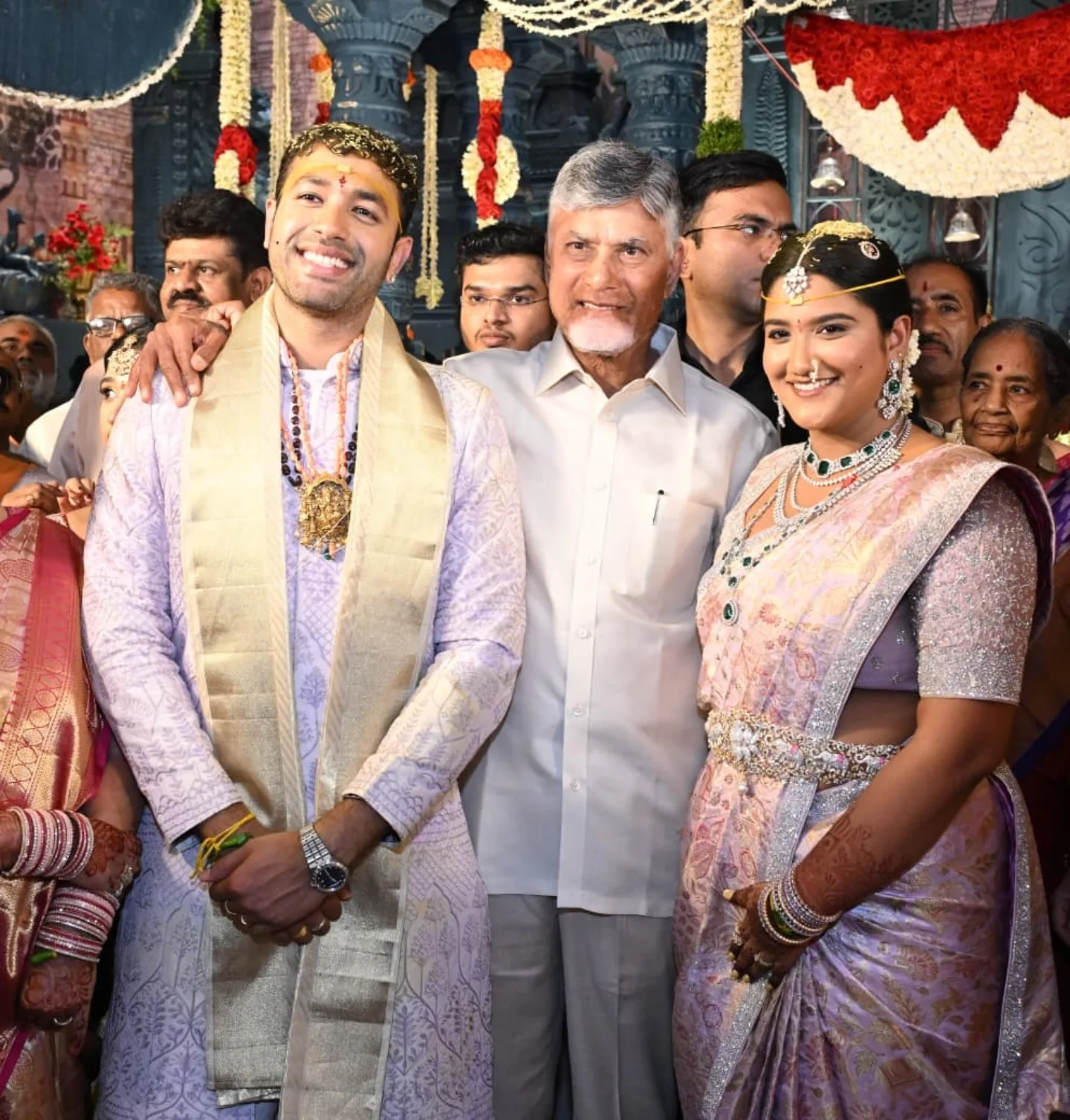 CBN, Nara Lokesh & Revanth Reddy at Dhulipalla Narendra's Daughter Wedding 11