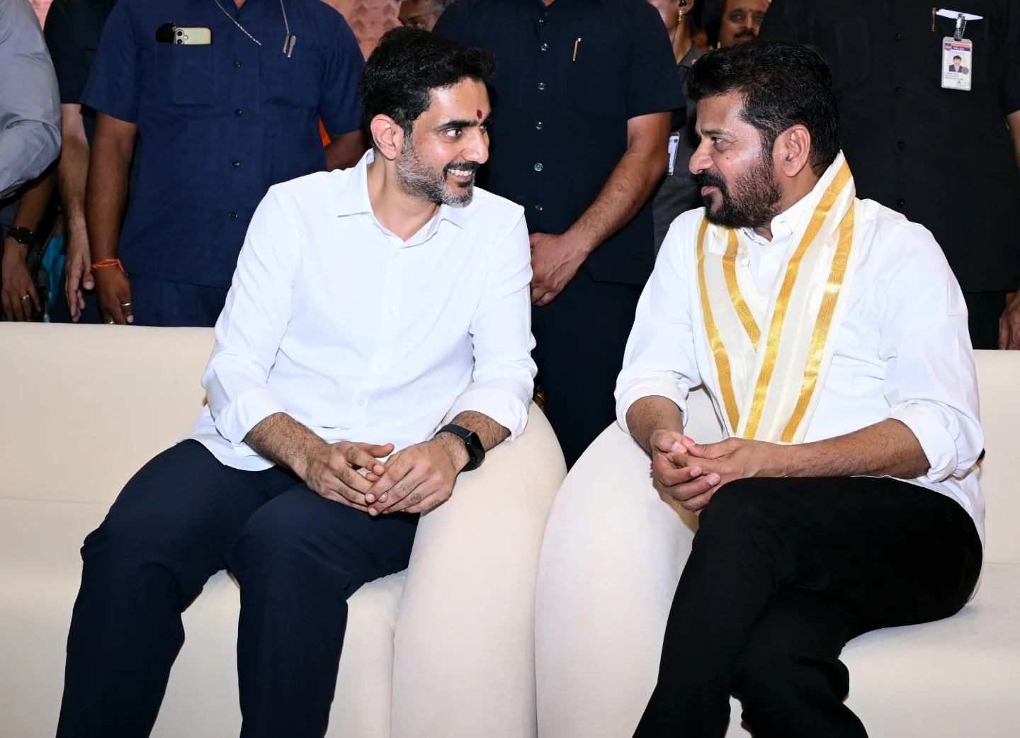 CBN, Nara Lokesh & Revanth Reddy at Dhulipalla Narendra's Daughter Wedding