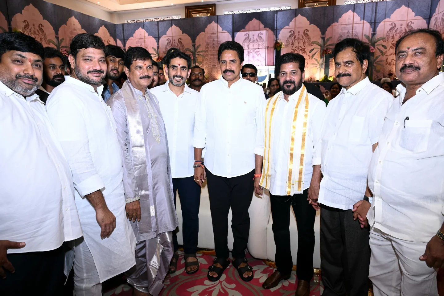 CBN, Nara Lokesh & Revanth Reddy at Dhulipalla Narendra's Daughter Wedding