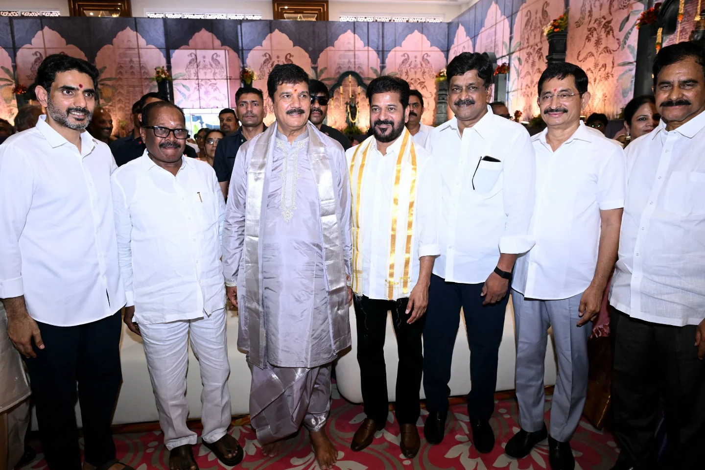 CBN, Nara Lokesh & Revanth Reddy at Dhulipalla Narendra's Daughter Wedding