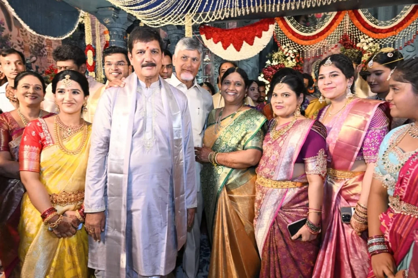 CBN, Nara Lokesh & Revanth Reddy at Dhulipalla Narendra's Daughter Wedding