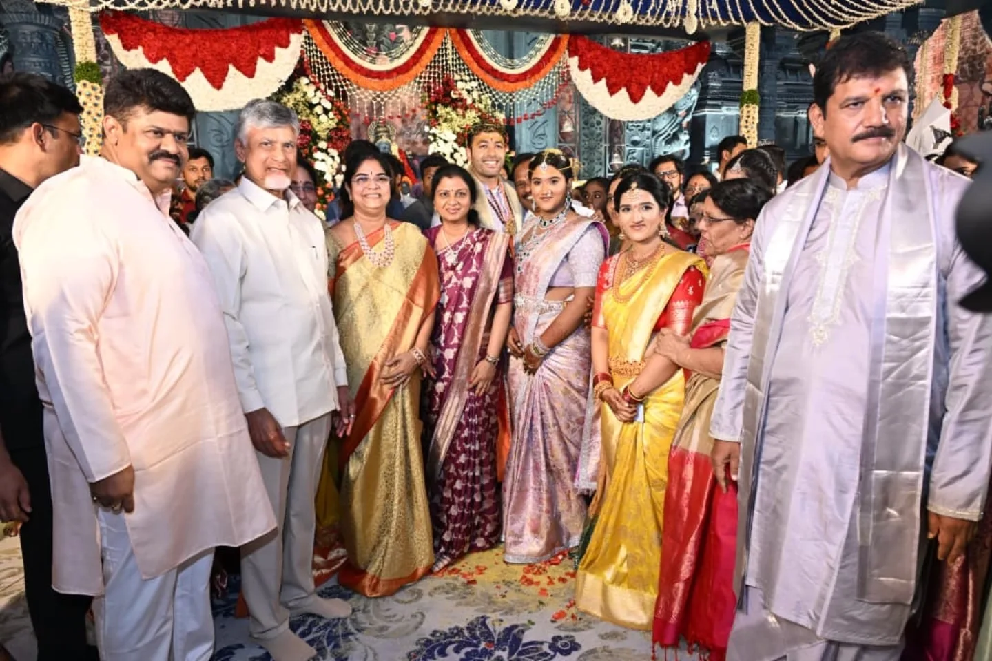 CBN, Nara Lokesh & Revanth Reddy at Dhulipalla Narendra's Daughter Wedding
