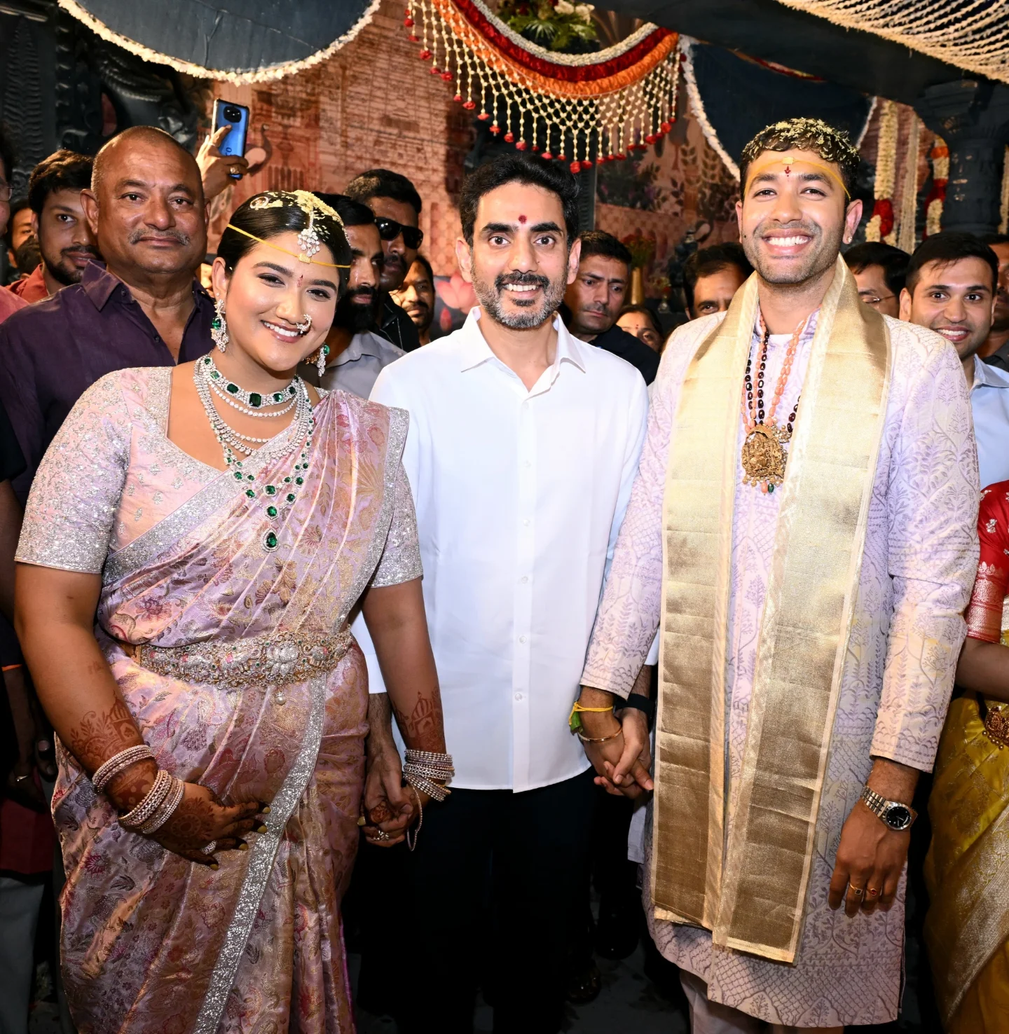 CBN, Nara Lokesh & Revanth Reddy at Dhulipalla Narendra's Daughter Wedding
