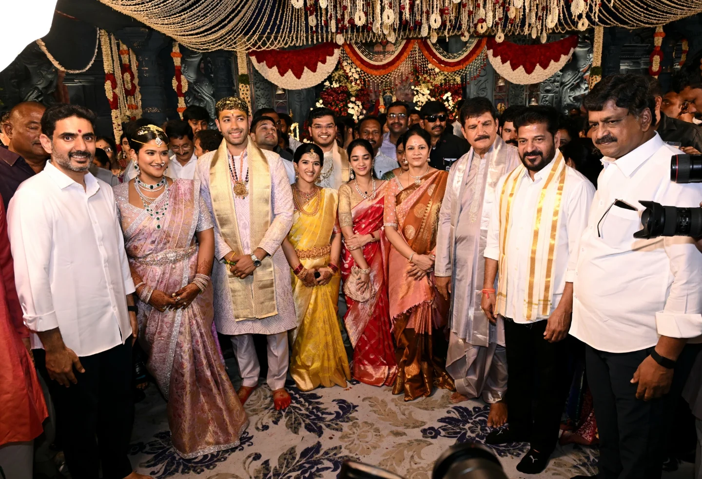 CBN, Nara Lokesh & Revanth Reddy at Dhulipalla Narendra's Daughter Wedding