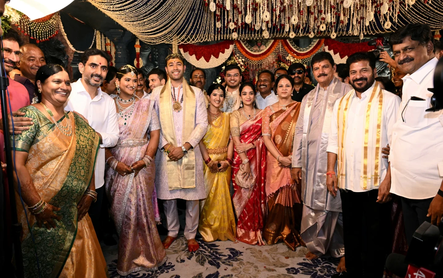CBN, Nara Lokesh & Revanth Reddy at Dhulipalla Narendra's Daughter Wedding