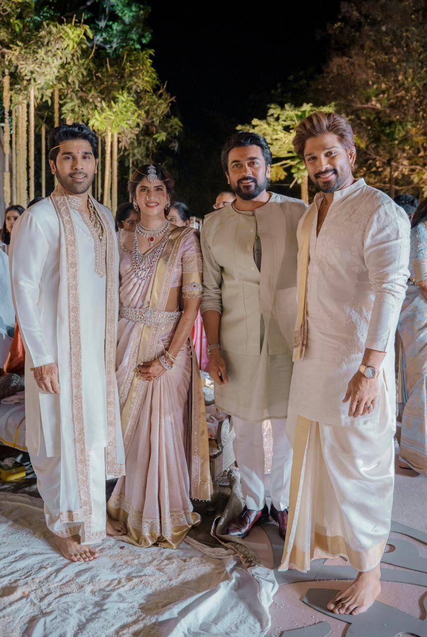 Suriya Attends Allu Sirish Nayanika Ceremony
