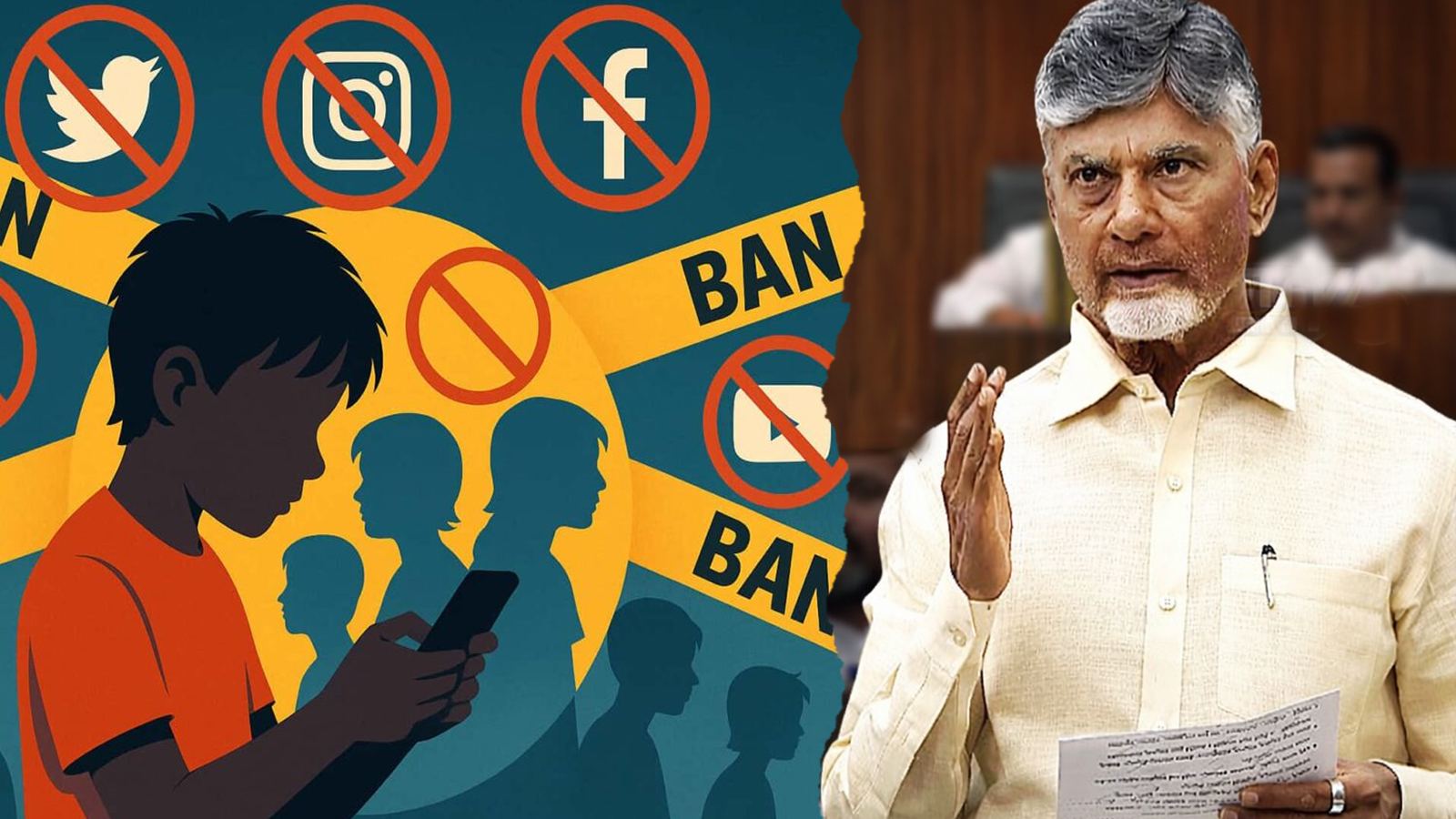 Chandrababu Naidu social media ban announcement