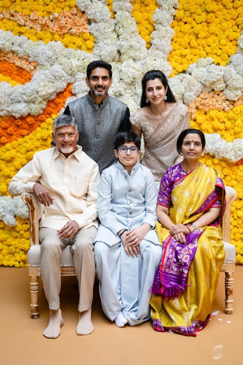 Chandrababu Naidu Seated At Devaansh Dhoti Event