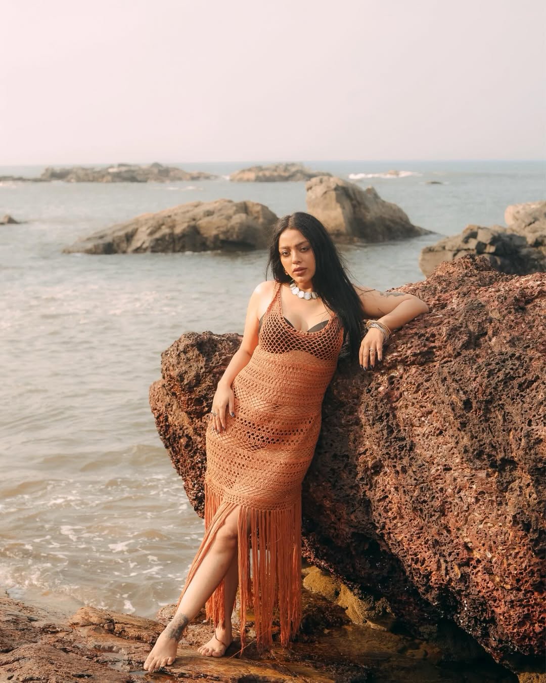 Stylish Deviyani Sharma Leaning Against Rocks