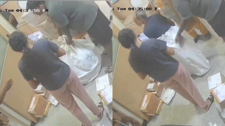 Elderly man rescued from parcel bag