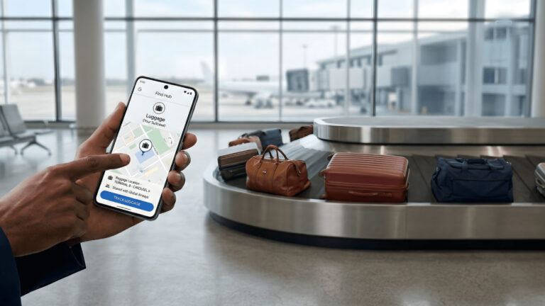 Google Find Hub luggage tracking feature
