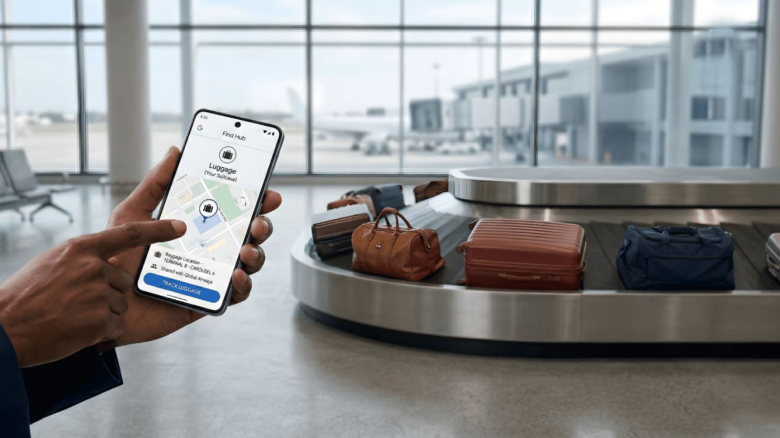 Google Find Hub luggage tracking feature