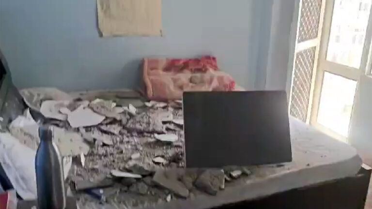Ceiling plaster collapse in Greater Noida flat