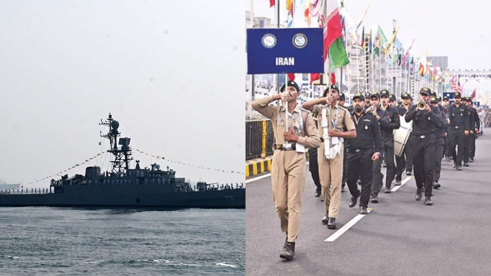 Iran warship IRIS Dena-75 that participated in Visakhapatnam Fleet Review before the attack near Sri Lanka