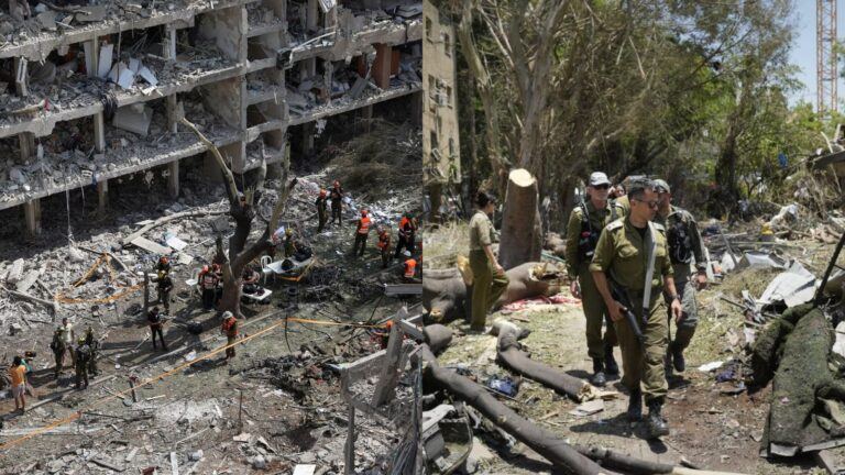 Iranian missile strike near Tel Aviv