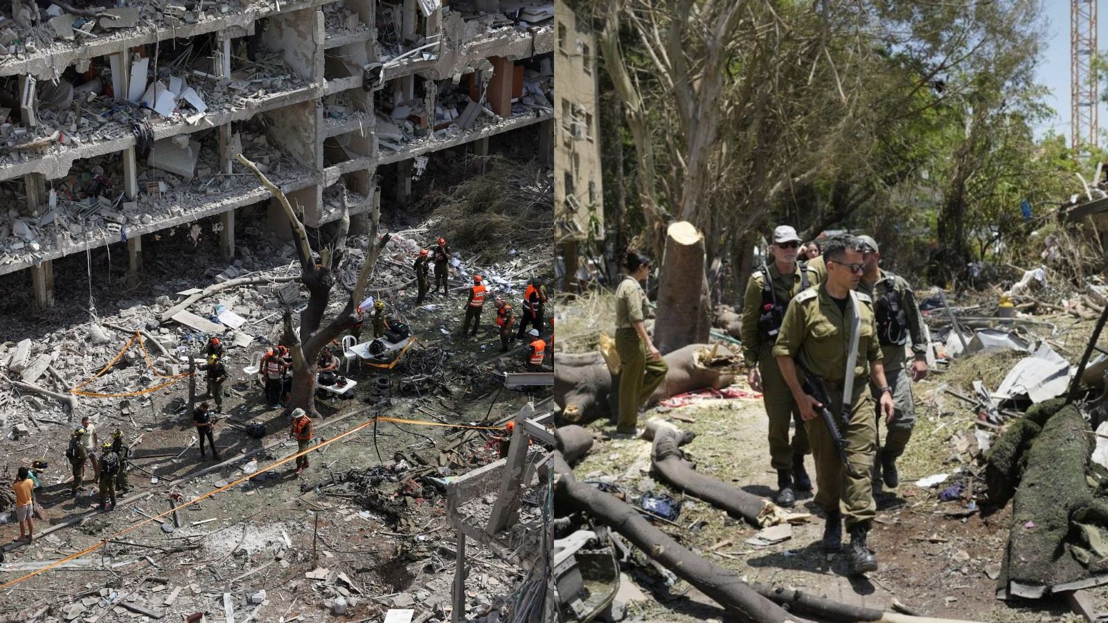 Iranian missile strike near Tel Aviv