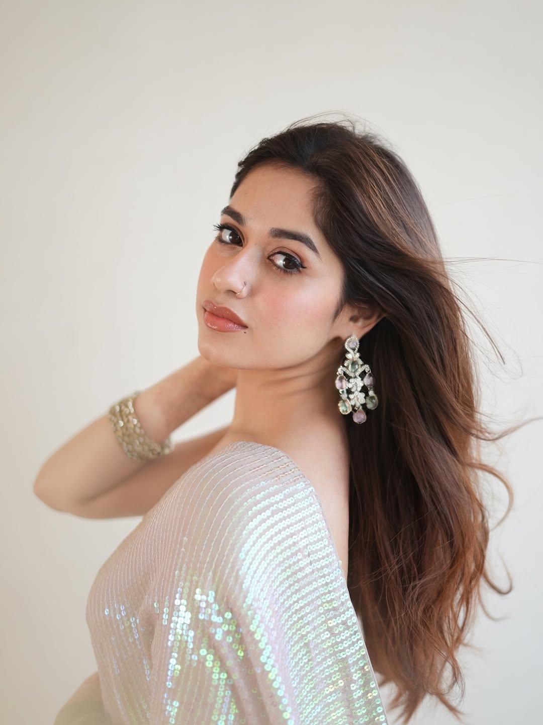 Jannat Zubair Poses Confidently Indoors In Saree