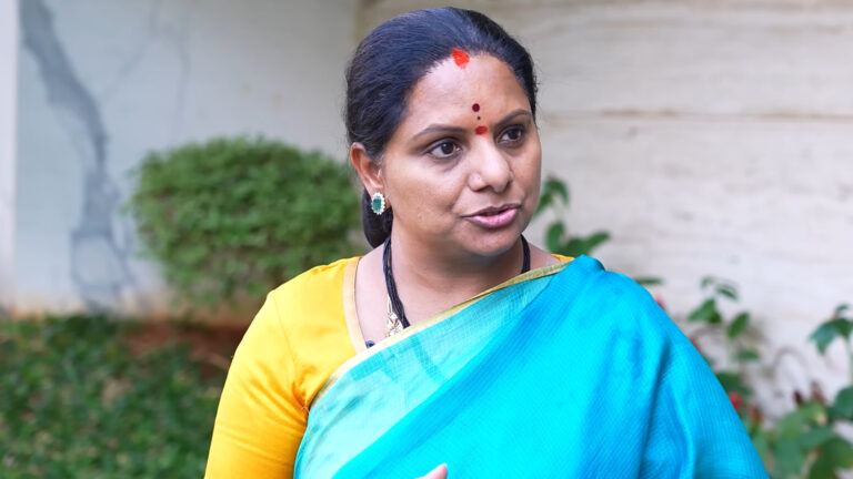 Kalvakuntla Kavitha announcing a new political party in Telangana after distancing herself from BRS and KCR leadership.