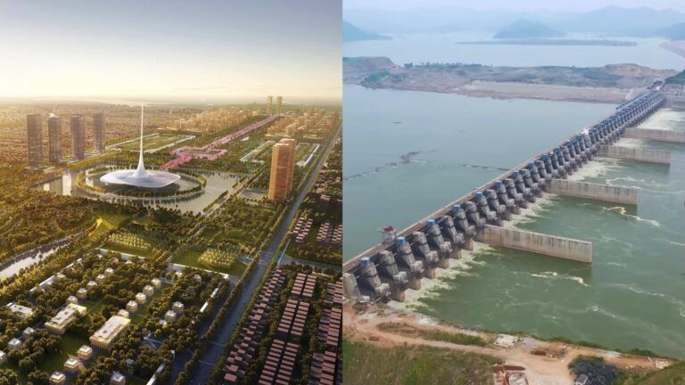 Large political statue construction while public infrastructure projects remain incomplete in India