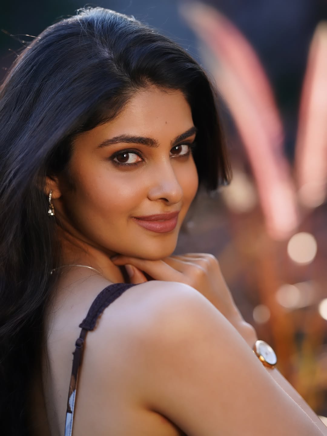 Manasa Varanasi Poses Gracefully In Floral Slip Dress