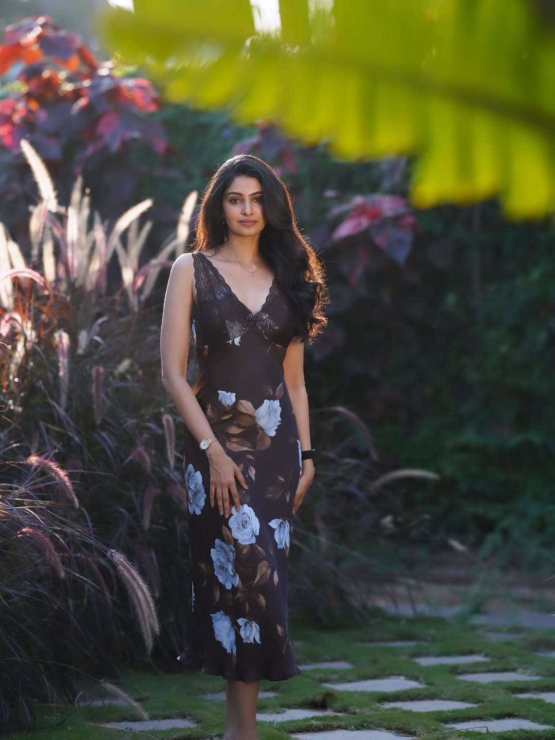 Manasa Varanasi Bold Pose In Elegant Floral Outfit