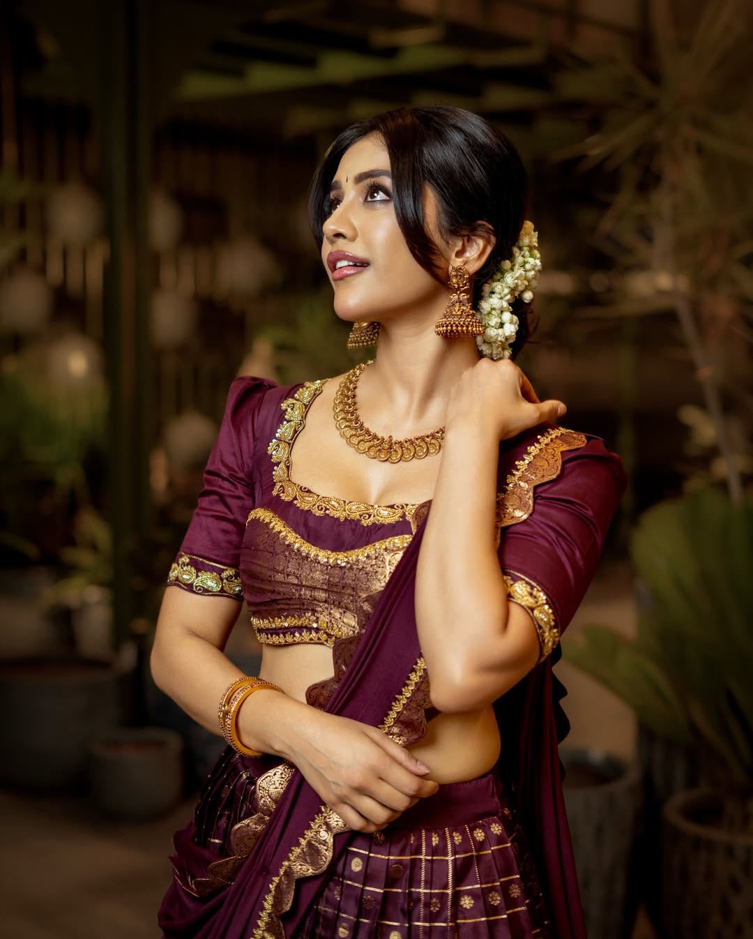 Nabha Natesh Elegant Pose With Jasmine Flowers