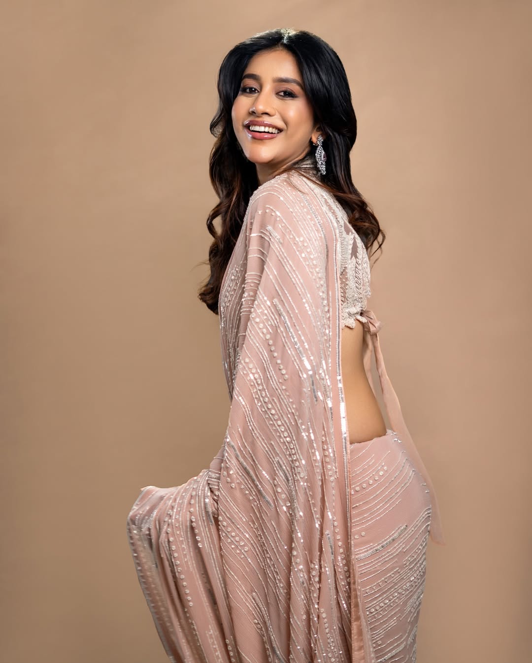 Nabha Natesh Graceful Hair Toss In Desi Wear