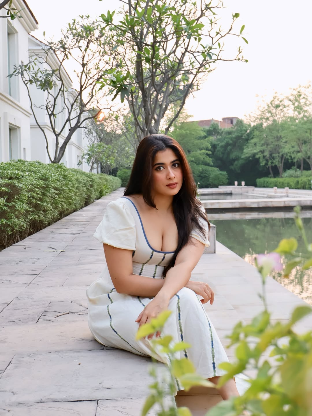 Nikita Sharma Spicy White Linen Fashion Look